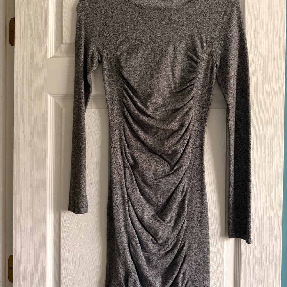 Elegant Gray Long Sleeve Dress